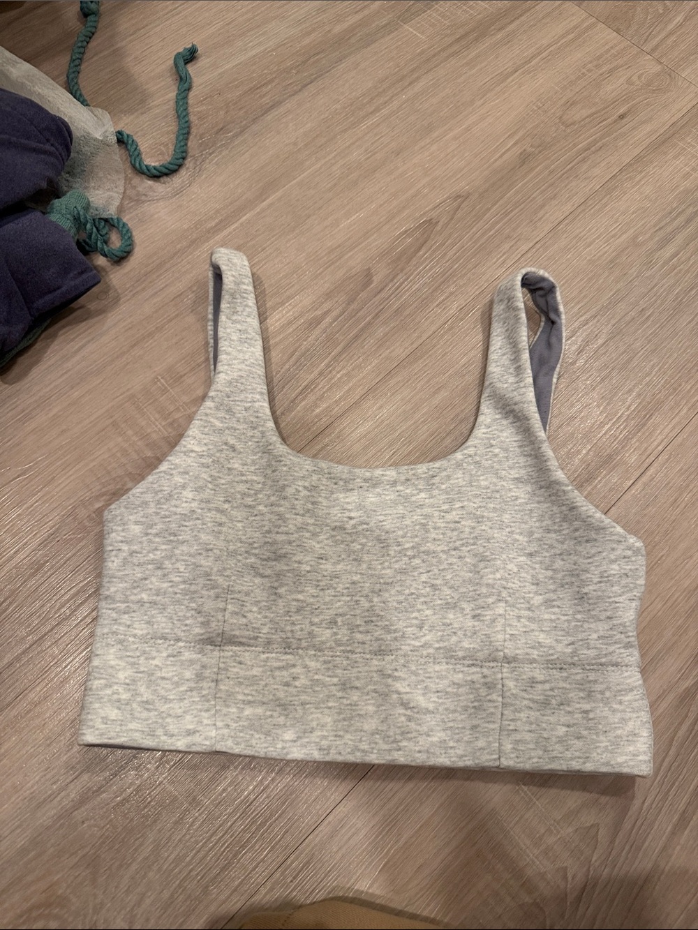 Fabletics Light Heather Gray Scoop Sports Bralette